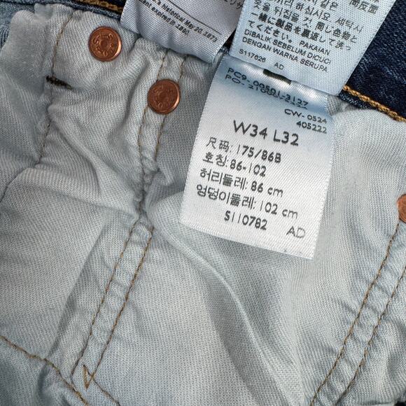 Levi's 501 Jeans Mens 34x32 (34x30 ACTUAL) Original Fit Button Fly Blue Denim - Picture 9 of 11